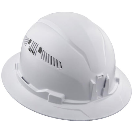 Klein Tools 80168 3-Pack Class C Vented Safety Helmet with Large Rechargeable Front Lamp and Lithium Ion Battery Pack of 3
