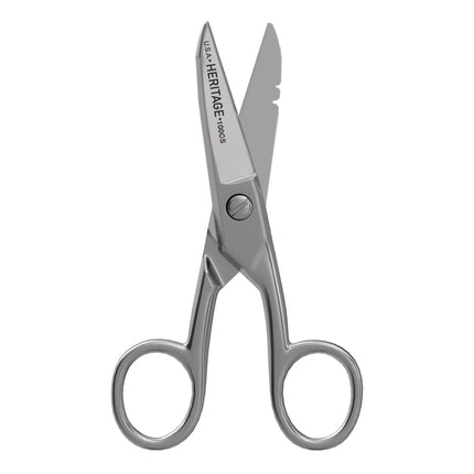 Klein Tools 100CS Serrated Electrician Scissors with Stripping Notches