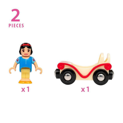 BRIO World Disney Princess Snow White and Train Carriage for Kids Age 3 Years Up - Wooden Railway Add On Accessories