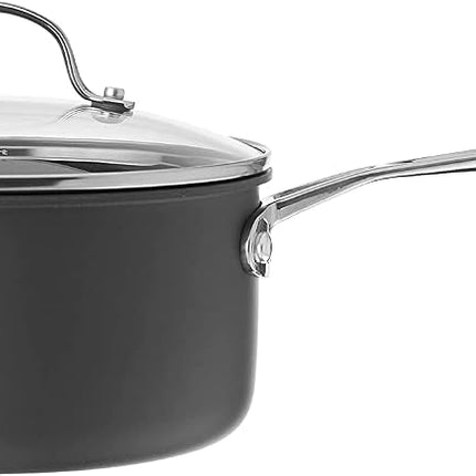 CUISINART 6193-20 Chef's Classic Nonstick Hard-Anodized 3-Quart Saucepan with Lid, Black