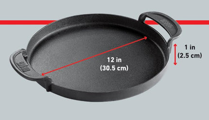 Weber Cast Iron Griddle for Gourmet BBQ System - Even Heat Distribution, Optimal for Fish, Vegetables and Pan-Fried Dishes – Black (7421)