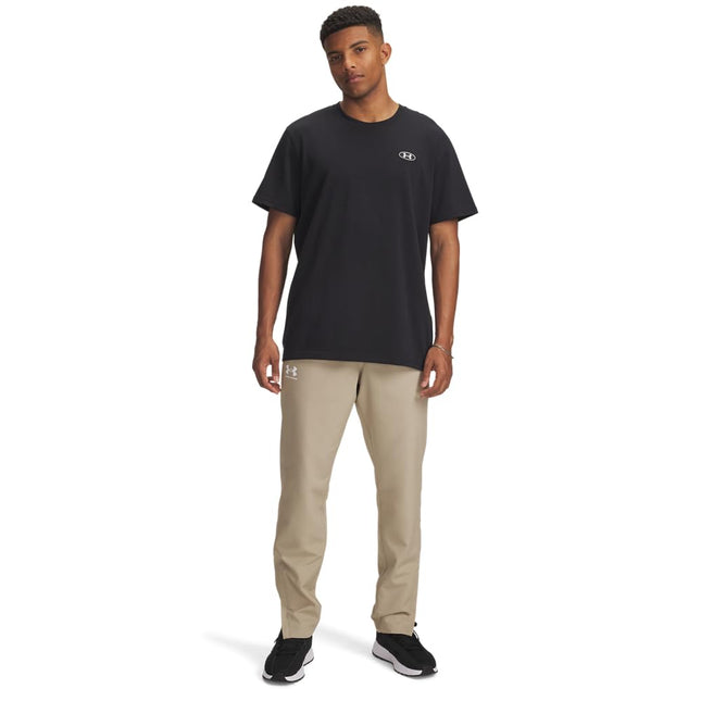 Pantalones rompevientos Rival Woven de Under Armour para hombre, (299) City Khaki/Black/Black, X-Small