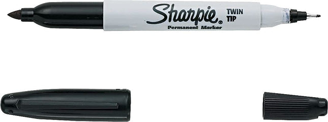 Marqueurs permanents Sharpie double pointe fine et ultra fine, 12 marqueurs noirs