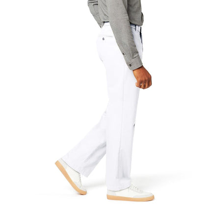 Dockers Men's Classic Fit Signature Khaki Lux Cotton Stretch Pants (Regular and Big & Tall) Casual, Paper White, 32W x 34L