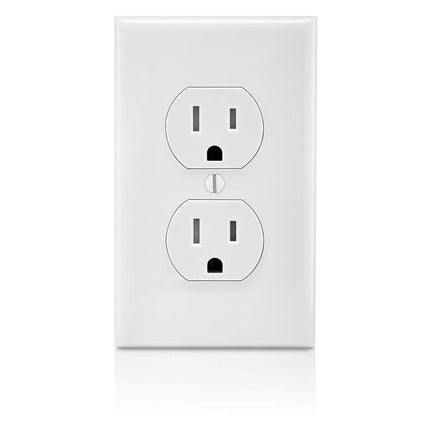 Leviton 10-Pack Duplex Receptacle, Straight Blade, T5320-WMP, White