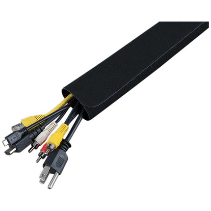 Klein Tools 450-320 Cable Management Sleeve, Cord Management for Home, Office or Job, 1-1/4-Inch Max Diameter, 3-Foot Length, Black, 2-Pack