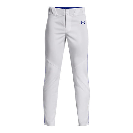 Under Armour Boys' Utility Baseball Pant Pipe, (101) White/Royal/Royal, Youth Medium