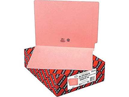 Smead End Tab Folder, Letter, Straight, 11 Point, Pink 100 Per Box (25610)