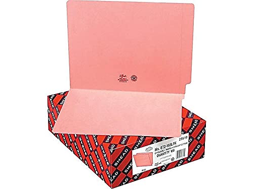 Smead End Tab Folder, Letter, Straight, 11 Point, Pink 100 Per Box (25610)