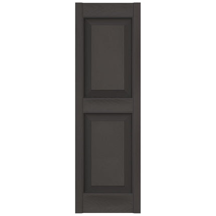 Ekena Millwork Lifetime Vinyl LP2S12X03900TG Standard Two Equal Panel Vinyls, Raised Panel Vinyl Shutters, w/Installation Shutter-Lok's & Matching Screws (Per Pair), 12'W x 39'H, Tuxedo Grey