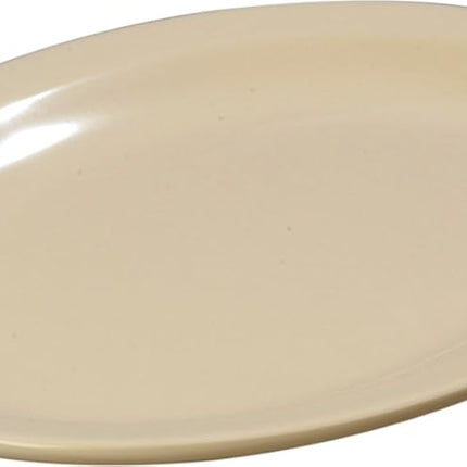Carlisle FoodService Products Kingline Plastic Oval Platter Oval Tray for Home and Restaurant, Melamine, 12 x 9 Inches, Tan, (Pack of 12)