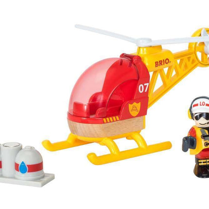BRIO World Fire & Rescue Helicopter Toy Vehicle for Kids Age 3 Years Up