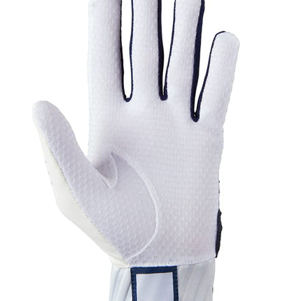 Mizuno MVP Youth Baseball Batting Glove, White-Navy, XX-Small