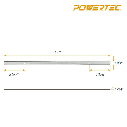POWERTEC 13 Inch Planer Blades for Ryobi AP1300 Planer, Replacement for 6660664, 290202-000 Planer Knives, Set of 2 (12806V)