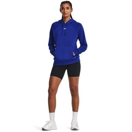 Under Armour Women's Rival Fleece Full Zip Hoodie Zip Sweatshirt, (400) Royal/White, M