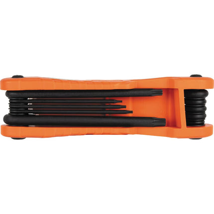 KLEIN TOOLS 70550T Pro Folding Hex Key Set, 10-Key Torx Sizes T6 to T40, Heat-Treated Alloy Steel, High-Leverage Blades