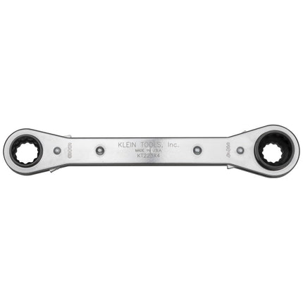 Klein Tools KT223X4 Lineman's Ratcheting 4-in-1 Box Wrench, Made in USA, 1/2-, 9/16-, 5/8-, and 3/4-Inch Sockets