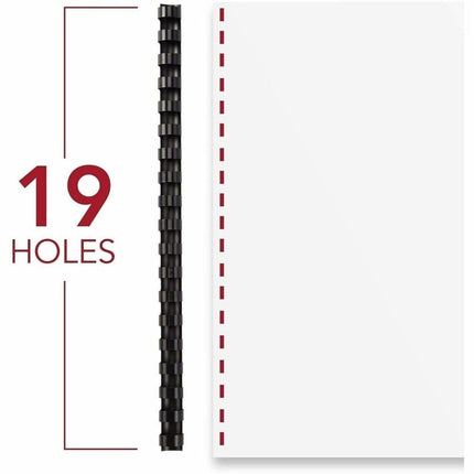 Lomos/Espiral/Canutillos/Peines de encuadernación CombBind de Mead, 9/16", capacidad para 105 hojas, negro, paquete de 125 (4000138)