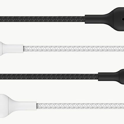Belkin CAA002bt2MWH Braided Lightning Cable (Boost Charge Lightning to USB Cable for iPhone, iPad, AirPods) MFi-Certified iPhone Charging Cable, White, 2 m