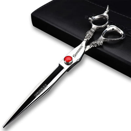 SHARONDS 7'' 7.5'' 8'' Professional Hairdressing Scissors Barber Salon Hair Cutting Dragon Shears (Large) (7.5 inch dragon scissors) Gold