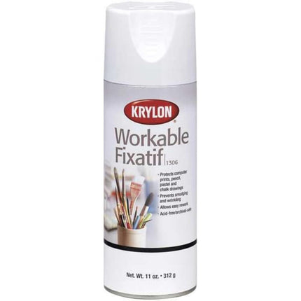 Krylon K01306 Workable Fixatif Spray Clear, 11-Ounce Aerosol