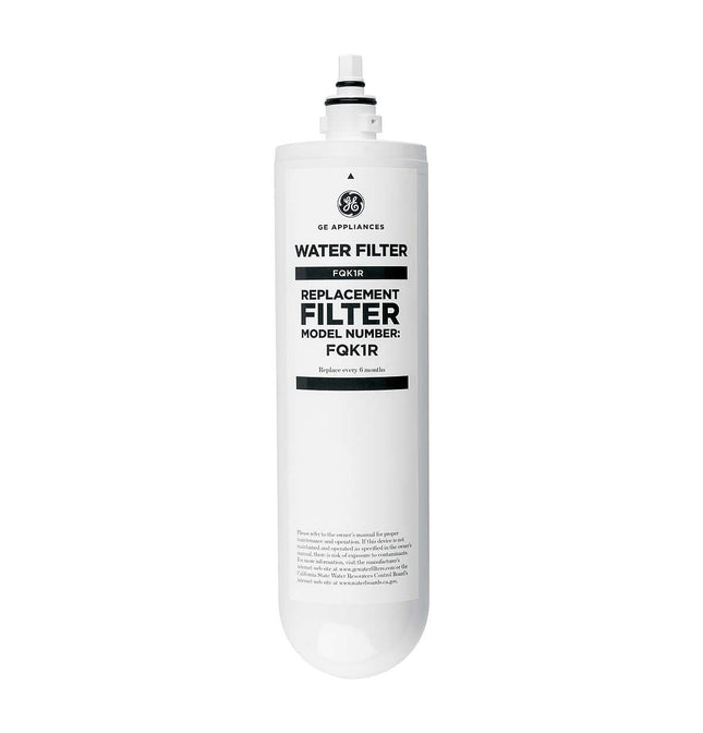 Filtre de rechange pour évier GE à un seul étage, compatible avec les systèmes GE GXK140TNN et GXULQK, réduit le plomb, le chlore et d'autres impuretés pour une meilleure eau, installation facile, conception à visser et à verrouiller, FQK1R