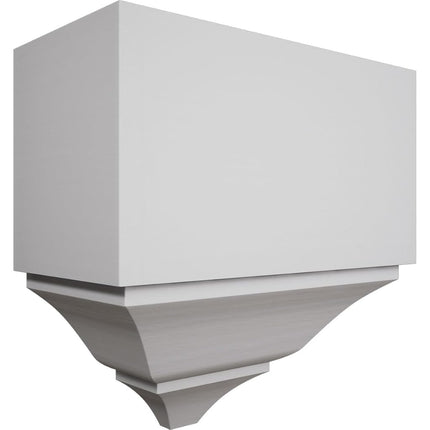 3 5/8"P x 7 1/4"W x 7 1/2"H Americraft Solid Paint Grade Wood Universal Mid Crown Moulding Coupler Block for Profiles up to 4"H x 3 5/8"P, Primed Pine