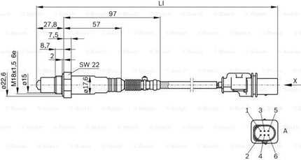Bosch 0258017025 - Lambda sensor with vehicle-specific connector