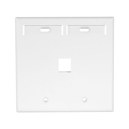 Leviton 42080-1WP 1-Port Dual Gang QuickPort Wallplate with ID Windows, White