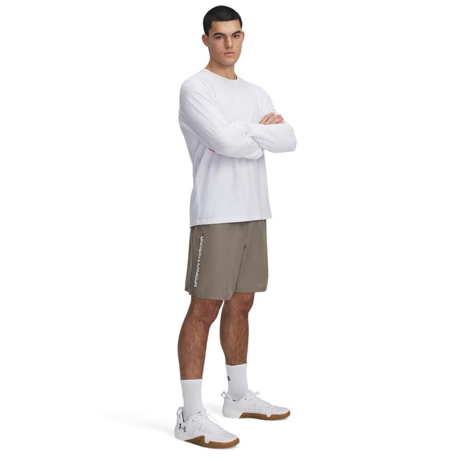 Under Armour Men's Woven Wordmark Shorts, (201) Taupe Dusk / / White, 3X-Large Tall