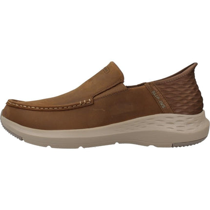 Skechers USA Mens Parson - Oswin Slip-in Moccasin, Dsrt, 14 Wide US