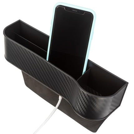 Stalwart Car Seat Gap Filler 2-Pack - Front Seat Organizer Set with Built-in Cupholder, Phone Slot, and Charging Cable Opening - Car Accessories