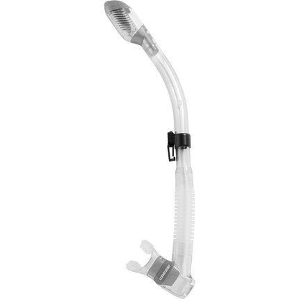 Cressi Dry Snorkel - Unisex Premium Dry Snorkel for Diving/Apnea/Snorkeling, Clear/Silver, One Size