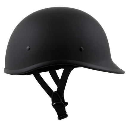 Milwaukee Helmets MPH9750DOT Dot Approved Matte Black 'Polo' Half Motorcycle Face Motorcycle Half Motorcycle Helmet for Men and Women Biker - X-Large