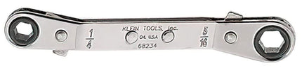 KLEIN TOOLS 68234 Ratcheting Offset Box Wrench, Fully Reversible, 1/4 by 5/16-Inch, Made in USA