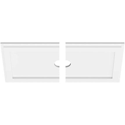 22"W x 11"H x 2"ID x 7 1/2"C x 1"P Rectangle Architectural Grade PVC Contemporary Ceiling Medallion, Two Piece
