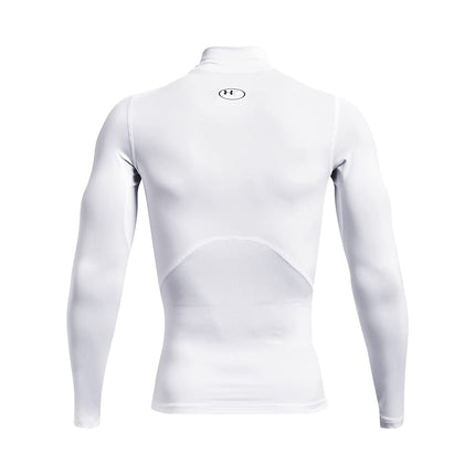 Under Armour UA HG Armour Comp Mock LS - Long Sleeve - Tops - White/Black - Size: MD