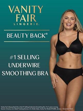 Vanity Fair Women's Full Figure Beauty Back Smoothing Bra, 4 Way Stretch Fabric, Lightly Lined Cups Up to H, Opaque, Underwire-White, 34F