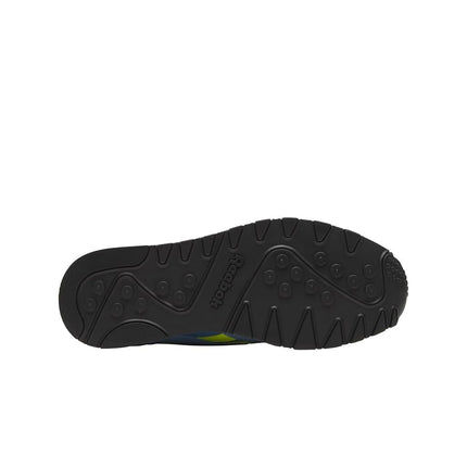 Reebok Men's Classic Nylon Sneaker, Essential Blue/Solar Acid Yellow/Vintage Chalk, 3 UK