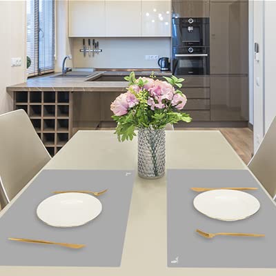 Thick Silicone Counter Mat Large Set of 2, Heat Resistant Pad for Kitchen Table/Countertop Protector/Non Stick Pastry Baking Placemats, Silicone Mat for Crafts Kids (20×28, Gray)