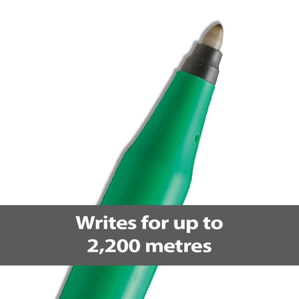 Pentel R50 Rollerball Pen Green Barrel Water-based 0.8mm Tip 0.4mm Line Blue Ref R50-C [Pack of 12]