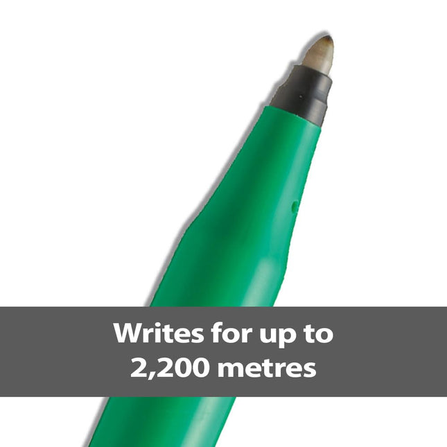 Pentel R50 Rollerball Pen Green Barrel Water-based 0.8mm Tip 0.4mm Line Blue Ref R50-C [Pack of 12]
