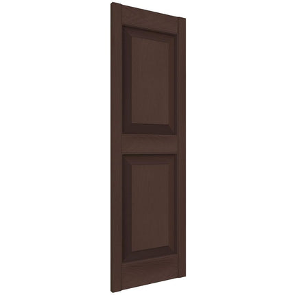 Ekena Millwork Lifetime Vinyl LP2S12X03500FB Standard Two Equal Panel Vinyls, Raised Panel Vinyl Shutters, w/Installation Shutter-Lok's & Matching Screws (Per Pair), 12"W x 35"H, Federal Brown