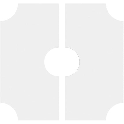 16"OD x 4"ID x 9 1/2"C x 1"P Locke Architectural Grade PVC Contemporary Ceiling Medallion, Two Piece