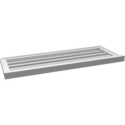 42"W x 16"H Rectangle Surface Mount PVC Gable Vent: Functional, w/ 2"W x 2"P Brickmould Sill Frame