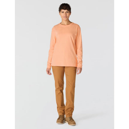 Carhartt Women's Loose Fit Heavyweight Long-Sleeve Logo Sleeve Graphic T-Shirt, Coral Reef, XL