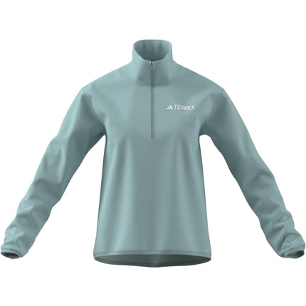 adidas Women's Terrex Multi Essentials Half Zip Fleece Jacket, semi flash aqua, S