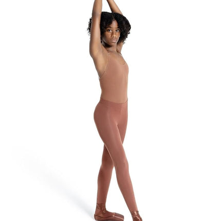 Capezio Ultra Soft Transition Tight, Transition Tights For Women, Footless or Footed Women’s Tights For Dance Performance, Versatile & Supportive Self-Knit Waistband Tights - Chestnut,L-XL (Large-XL)