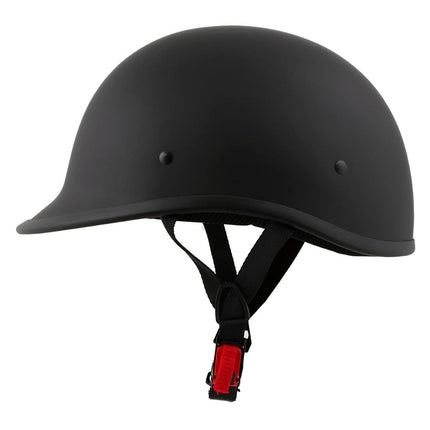 Milwaukee Helmets MPH9750DOT Dot Approved Matte Black 'Polo' Half Motorcycle Face Motorcycle Half Motorcycle Helmet for Men and Women Biker - X-Large