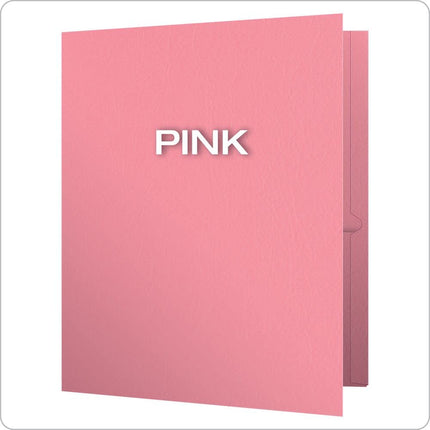 Oxford Twin Pocket Folders, Letter Size, Pink, 25 per Box (57568)